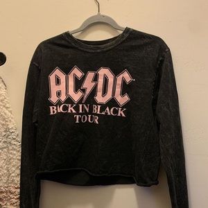 Crop top long sleeve AC/DC shirt
